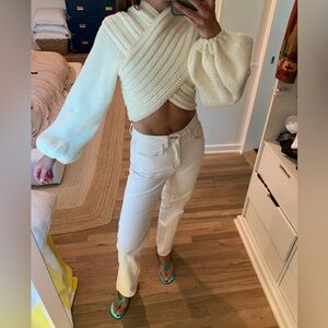 DESIGNER JONATHAN SIMKHAI x Elexiay Crochet Pullover cream